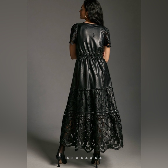 The Somerset Maxi Dress: Faux Leather Embroidered Edition by Anthropologie - Picture 2 of 6